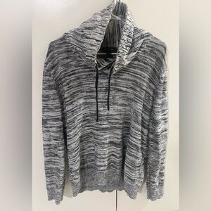 Express Gray Marled Knit Pullover Cowl Neck Sweater Mens sz M